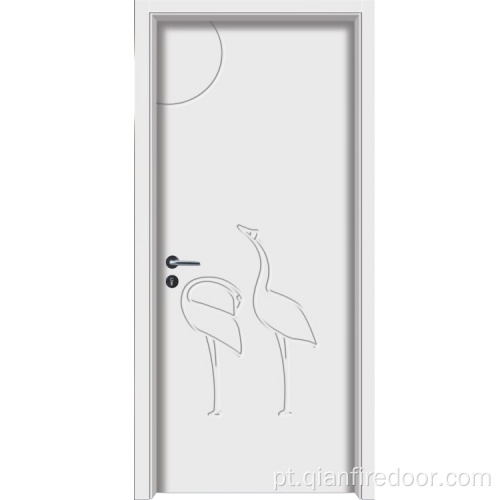 porta envidraçada interior nivelada com porta de plástico branco de vaivém